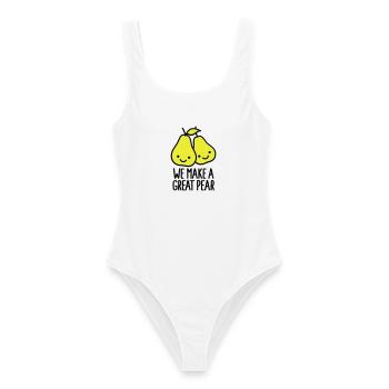 We make a great pear - Women's Swimsuit - white - Front - AI Model Female 172 dark (172cm)