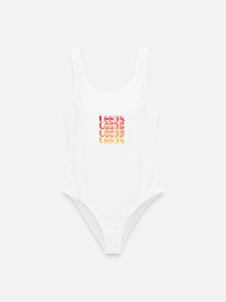 Leeds Gradient Repeats - Frauen Badeanzug - Weiß