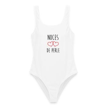 noces de perle 30 ans de mariage - Maillot de bain femme - blanc - Devant - AI Model Female 172 dark (172cm)