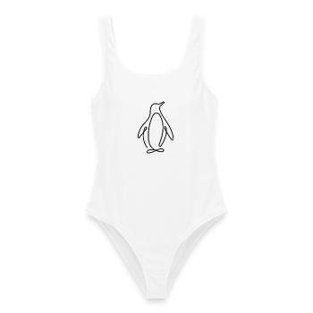Pinguin Frontansicht Antarktis Winter Tierliebe - Frauen Badeanzug - Weiß - Vorne - AI Model Female 172 dark (172cm)