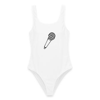 Mikrofon Musik Sänger Geschenk  - Frauen Badeanzug - Weiß - Vorne - AI Model Female 172 dark (172cm)