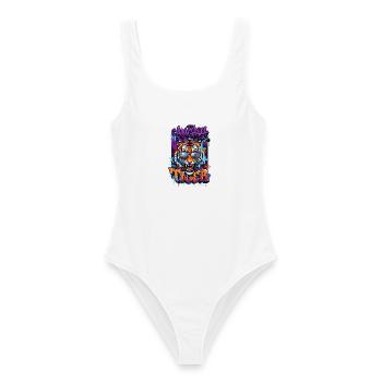 Angry Tiger Street Art Fashion & Living - Frauen Badeanzug - Weiß - Vorne - AI Model Female 172 dark (172cm)