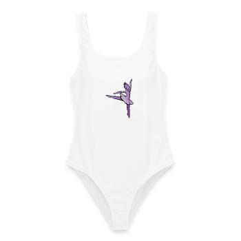 Purple Ballet Silhouette - Frauen Badeanzug - Weiß - Vorne - AI Model Female 172 dark (172cm)