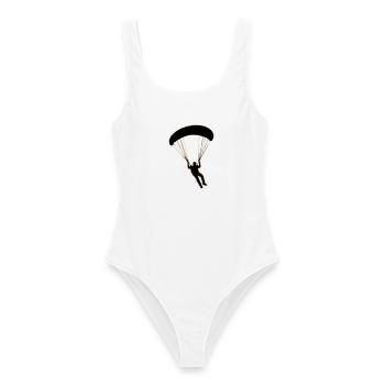 Paragleiter Silhouette - Frauen Badeanzug - Weiß - Vorne - AI Model Female 172 dark (172cm)