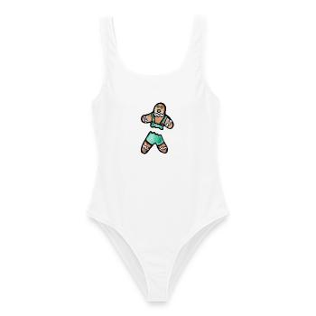 Lebkuchen-Bayerisches Outfit - Frauen Badeanzug - Weiß - Vorne - AI Model Female 172 dark (172cm)