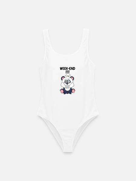 Panda-Wochenende - Frauen Badeanzug - Weiß
