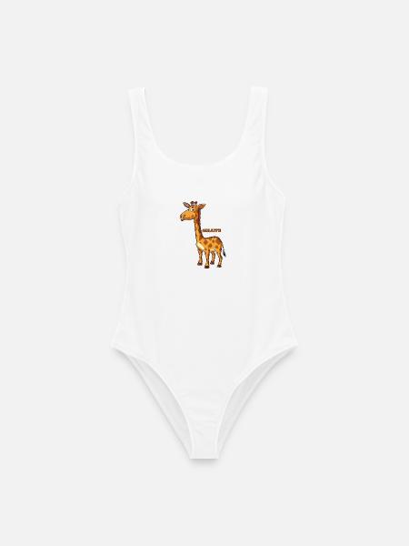 Verspielte Giraffe Illustration - Frauen Badeanzug - Weiß