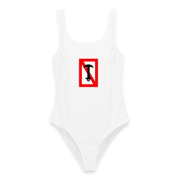 Interdiction d’ancre - navire d’ancre, capitaine de voilier - Maillot de bain femme - blanc - Devant - AI Model Female 172 dark (172cm)