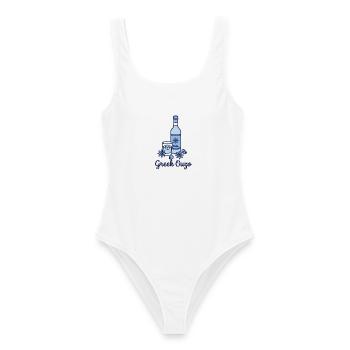 Griechischer Ouzo-Drink Griechenland Sommerferien - Frauen Badeanzug - Weiß - Vorne - AI Model Female 172 dark (172cm)