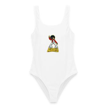Funky Monkey - Frauen Badeanzug - Weiß - Vorne - AI Model Female 172 dark (172cm)