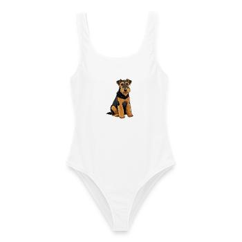 Airedale Terrier-Hund - Frauen Badeanzug - Weiß - Vorne - AI Model Female 172 dark (172cm)