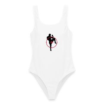 Kickboxen / Kickboxing / Kickboxer / Kick Boxing - Frauen Badeanzug - Weiß - Vorne - AI Model Female 172 dark (172cm)