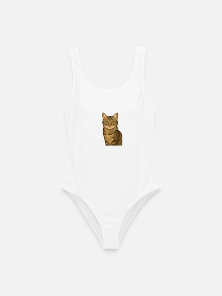 Stolze Tigerkatze - Frauen Badeanzug - Weiß
