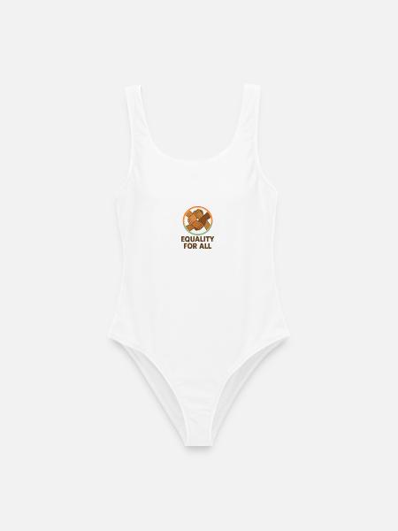 Unity Hands Kreisförmiges Emblem-Design - Frauen Badeanzug - Weiß