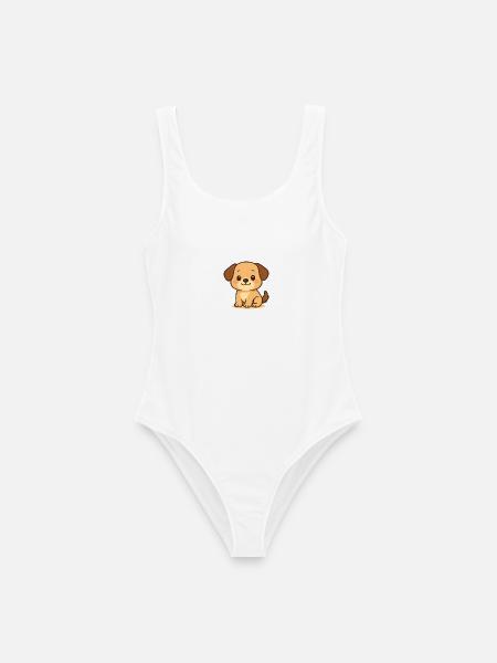 Niedlicher Welpen-Design für Kinderbekleidung - Frauen Badeanzug - Weiß