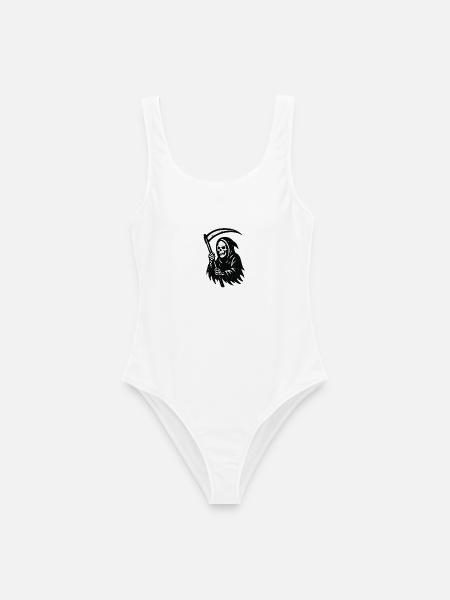 Sensenmann Silhouette Druck - Frauen Badeanzug - Weiß