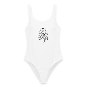 Cœur en boucle cancéreuse Hope - Maillot de bain femme - blanc - Devant - AI Model Female 172 dark (172cm)