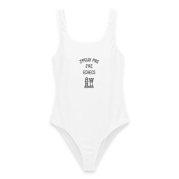 J'peux pas J'ai Échecs Humour Club - Maillot de bain femme - blanc - Devant - AI Model Female 172 dark (172cm)