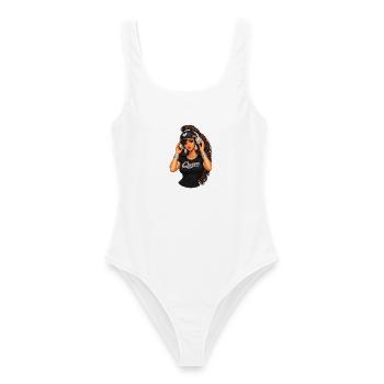 Queen Hip-Hop Glam Illustration - Women's Swimsuit - white - Front - AI Model Female 172 dark (172cm)