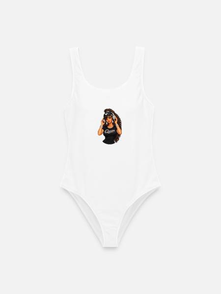 Queen Hip-Hop Glam-Illustration - Frauen Badeanzug - Weiß