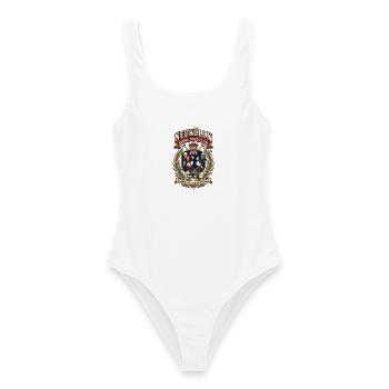 Neukölln Royal Polo Club - Frauen Badeanzug - Weiß - Vorne - AI Model Female 172 dark (172cm)