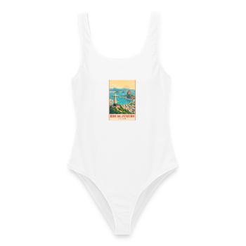 Rio de Janeiro Panorama - Frauen Badeanzug - Weiß - Vorne - AI Model Female 172 dark (172cm)
