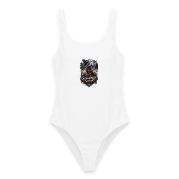 Schwarzes Schaf Wolf Dark Fantasy Shirt - Frauen Badeanzug - Weiß - Vorne - AI Model Female 172 dark (172cm)