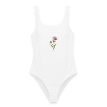 Wildblumen im Aquarell - Frauen Badeanzug - Weiß - Vorne - AI Model Female 172 dark (172cm)