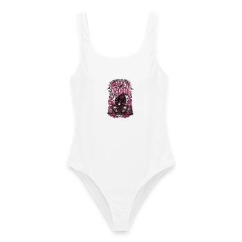 E-Mails an die Leere Tarot Neon Pink - Frauen Badeanzug - Weiß - Vorne - AI Model Female 172 dark (172cm)