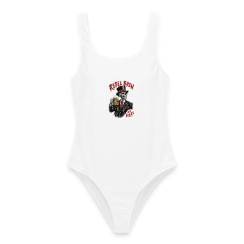 Rebel Brew Skull ohne Regeln - Frauen Badeanzug - Weiß - Vorne - AI Model Female 172 dark (172cm)