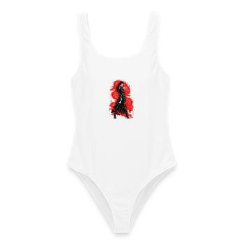 DUNKLE RACHE - Frauen Badeanzug - Weiß - Vorne - AI Model Female 172 dark (172cm)