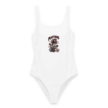 Plant Rebel Skull Bloom - Frauen Badeanzug - Weiß - Vorne - AI Model Female 172 dark (172cm)