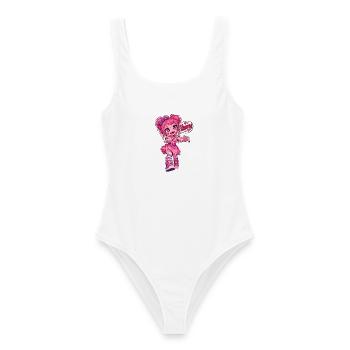 Kawaii Pink Zombie – Herzen! - Frauen Badeanzug - Weiß - Vorne - AI Model Female 172 dark (172cm)