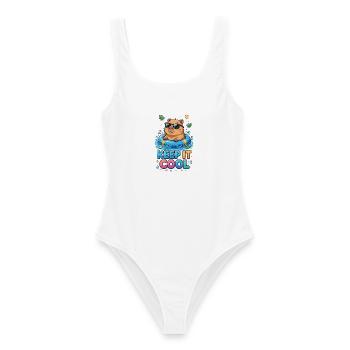 Bleib ruhig, Poolbär - Frauen Badeanzug - Weiß - Vorne - AI Model Female 172 dark (172cm)