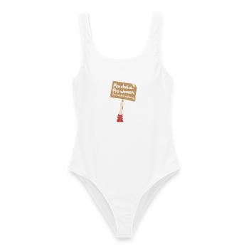 Pro Choice Pro Women Pro Tired Of Explaining - Frauen Badeanzug - Weiß - Vorne - AI Model Female 172 dark (172cm)