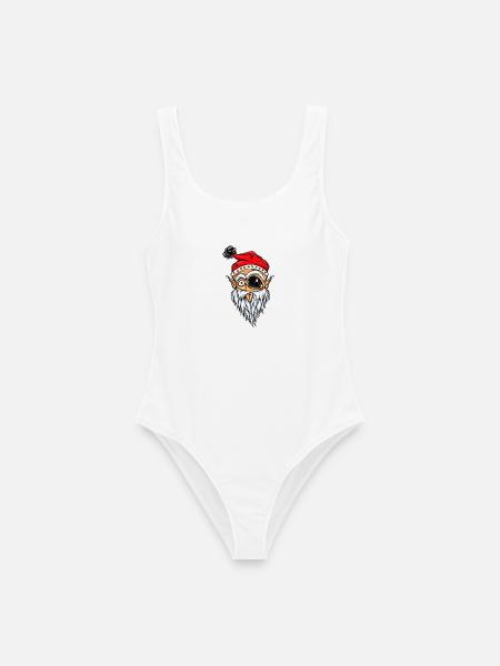 baertiger_weihnachtsmann - Frauen Badeanzug - Weiß