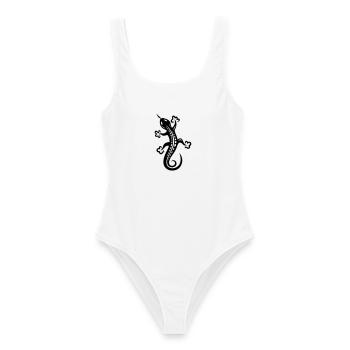 Lézard, lézard - Maillot de bain femme - blanc - Devant - AI Model Female 172 dark (172cm)
