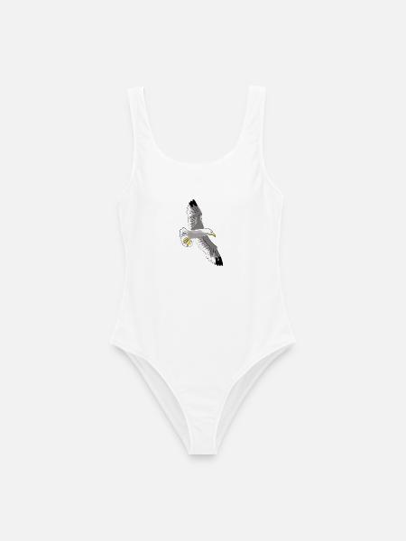 fliegende möwe vogel urlaub - Frauen Badeanzug - Weiß