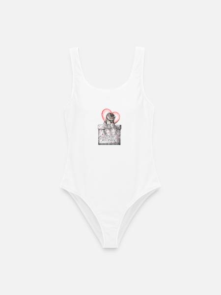 Official sleepshirt for cat lovers with kitten - Frauen Badeanzug - Weiß