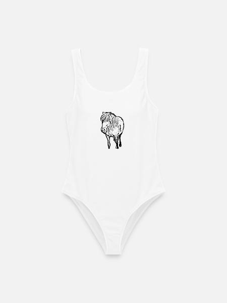 Pferde T-shirt Geschenk Reiter - Frauen Badeanzug - Weiß