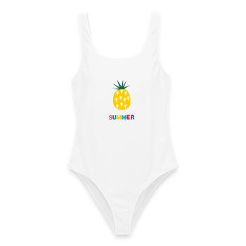 VACANCES. BONNES VACANCES. MAÎTRESSE. MAÎTRE. PROF - Maillot de bain femme - blanc - Devant - AI Model Female 172 dark (172cm)