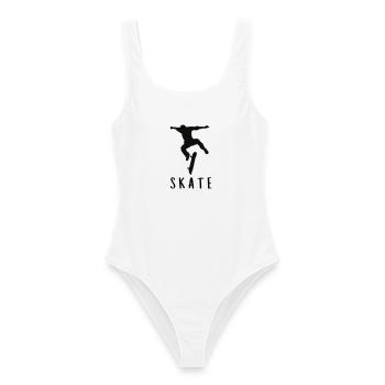 Patineur - Maillot de bain femme - blanc - Devant - AI Model Female 172 dark (172cm)