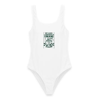 Umami, c’est l’amour | Nouilles ramen - Maillot de bain femme - blanc - Devant - AI Model Female 172 dark (172cm)
