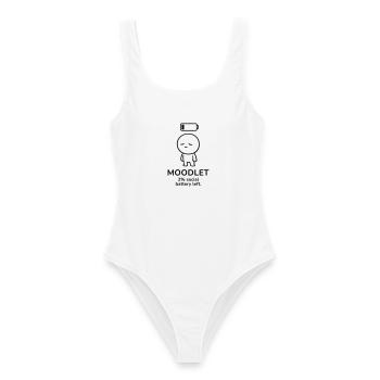 Moodlet – 2% Social Battery | Introvert Mood - Frauen Badeanzug - Weiß - Vorne - AI Model Female 172 dark (172cm)