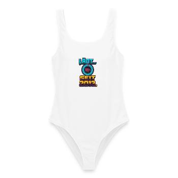 Lädt Seit 2013 Retro Gamer - Frauen Badeanzug - Weiß - Vorne - AI Model Female 172 dark (172cm)