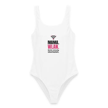 Mama & WLAN: Beide überlastet – Mama Shirt - Frauen Badeanzug - Weiß - Vorne - AI Model Female 172 dark (172cm)