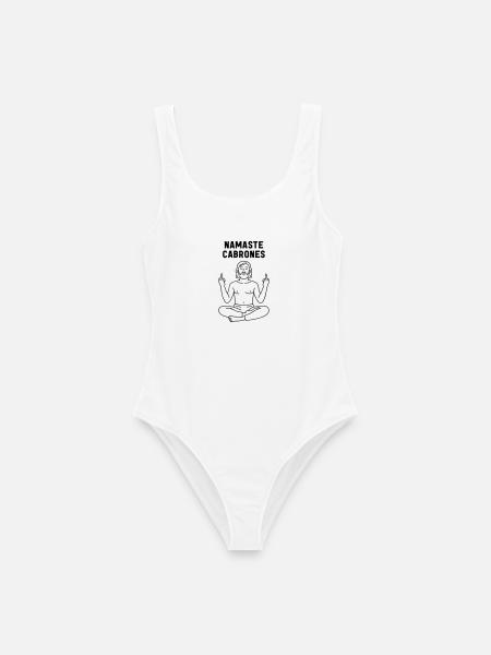 Namaste Cabrones Yoga Humor Spruch - Frauen Badeanzug - Weiß