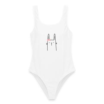 Hase Mädchen Osterhase - Frauen Badeanzug - Weiß - Vorne - AI Model Female 172 dark (172cm)