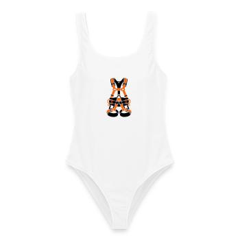 Attelage d’escalade, entretien des arbres, grimpeur d’arbres, escalade d’arbres - Maillot de bain femme - blanc - Devant - AI Model Female 172 dark (172cm)