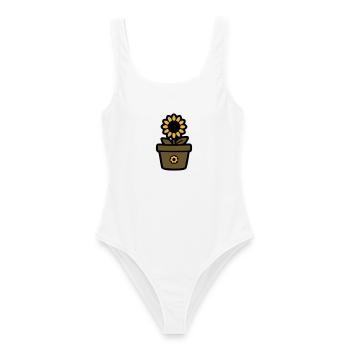 Plante en pot de tournesol Maman Jardin Fleuriste - Maillot de bain femme - blanc - Devant - AI Model Female 172 dark (172cm)